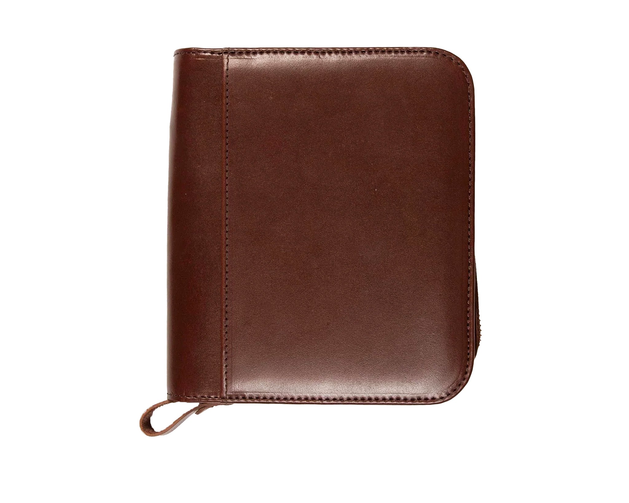 Aston Leather Zippered 6 Pen Case - Brown
