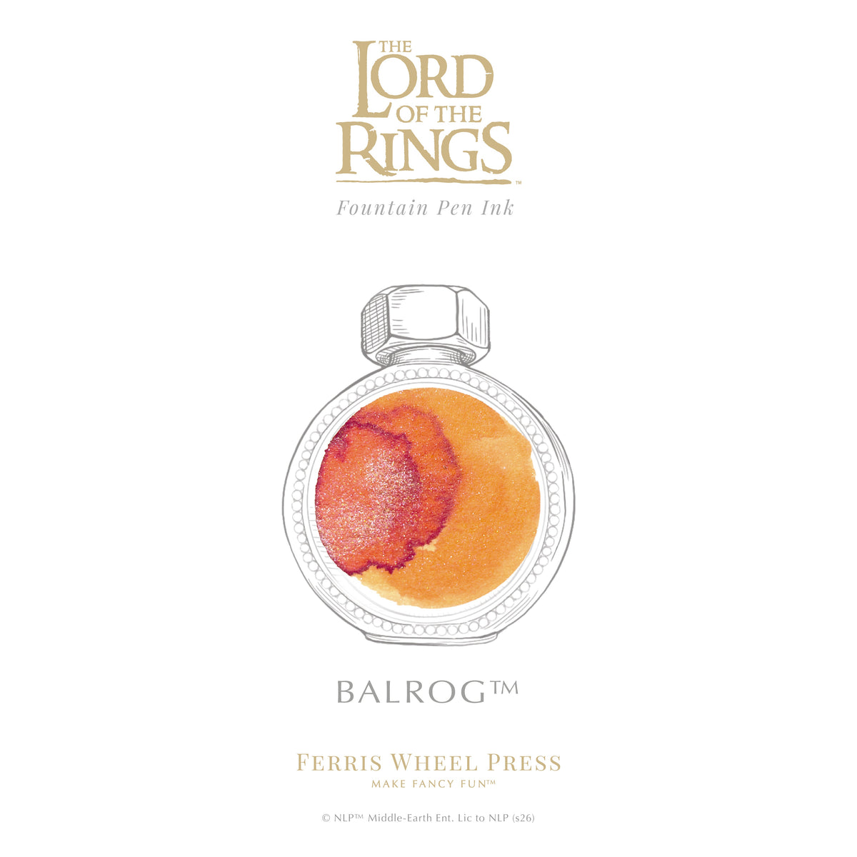 Ferris Wheel Press x The Lord of the Rings 38ml Bottled Ink - Balrog Signature Ink