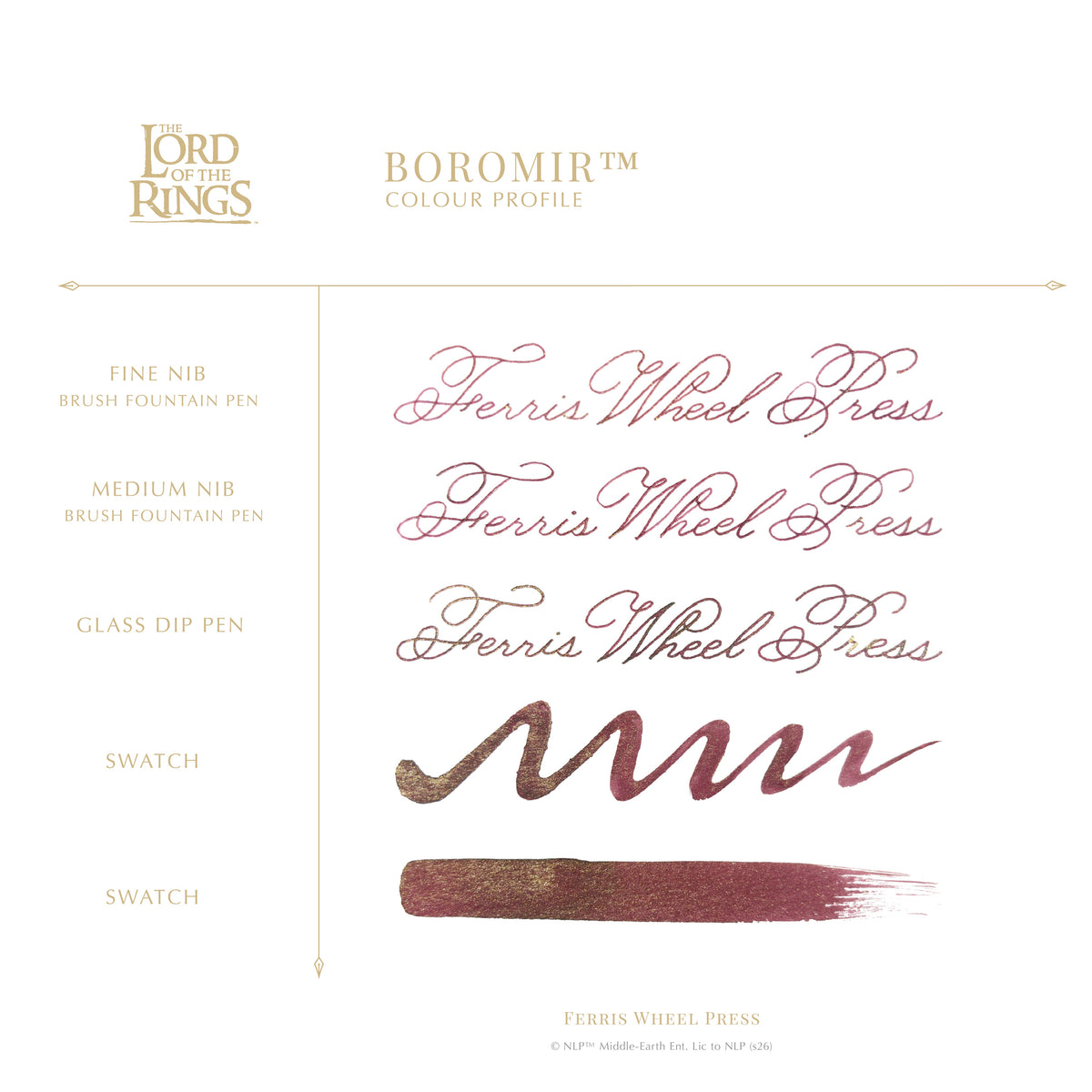 Ferris Wheel Press x The Lord of the Rings 38ml Bottled Ink - Boromir Signature Ink