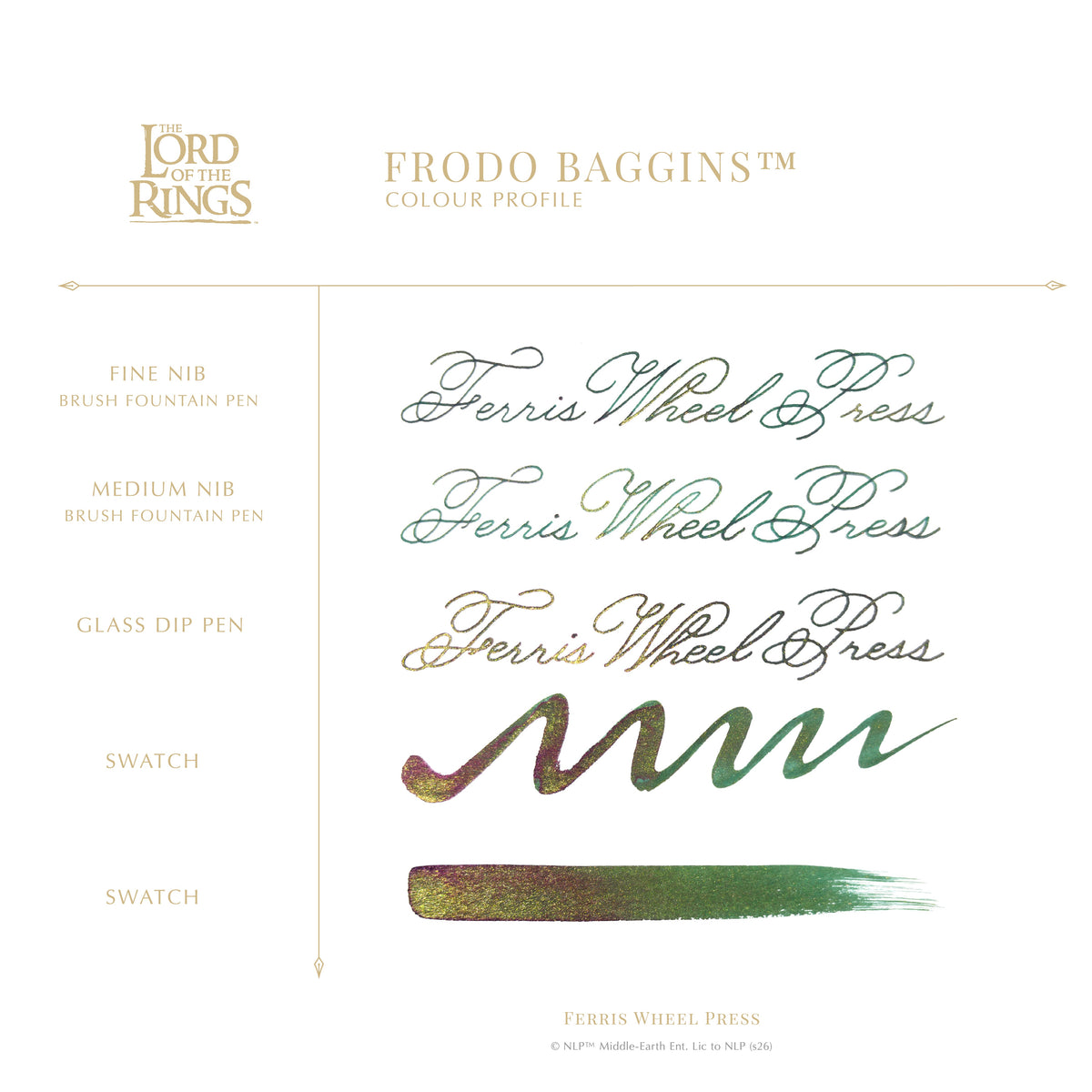 Ferris Wheel Press x The Lord of the Rings 38ml Bottled Ink - Frodo Baggins Signature Ink