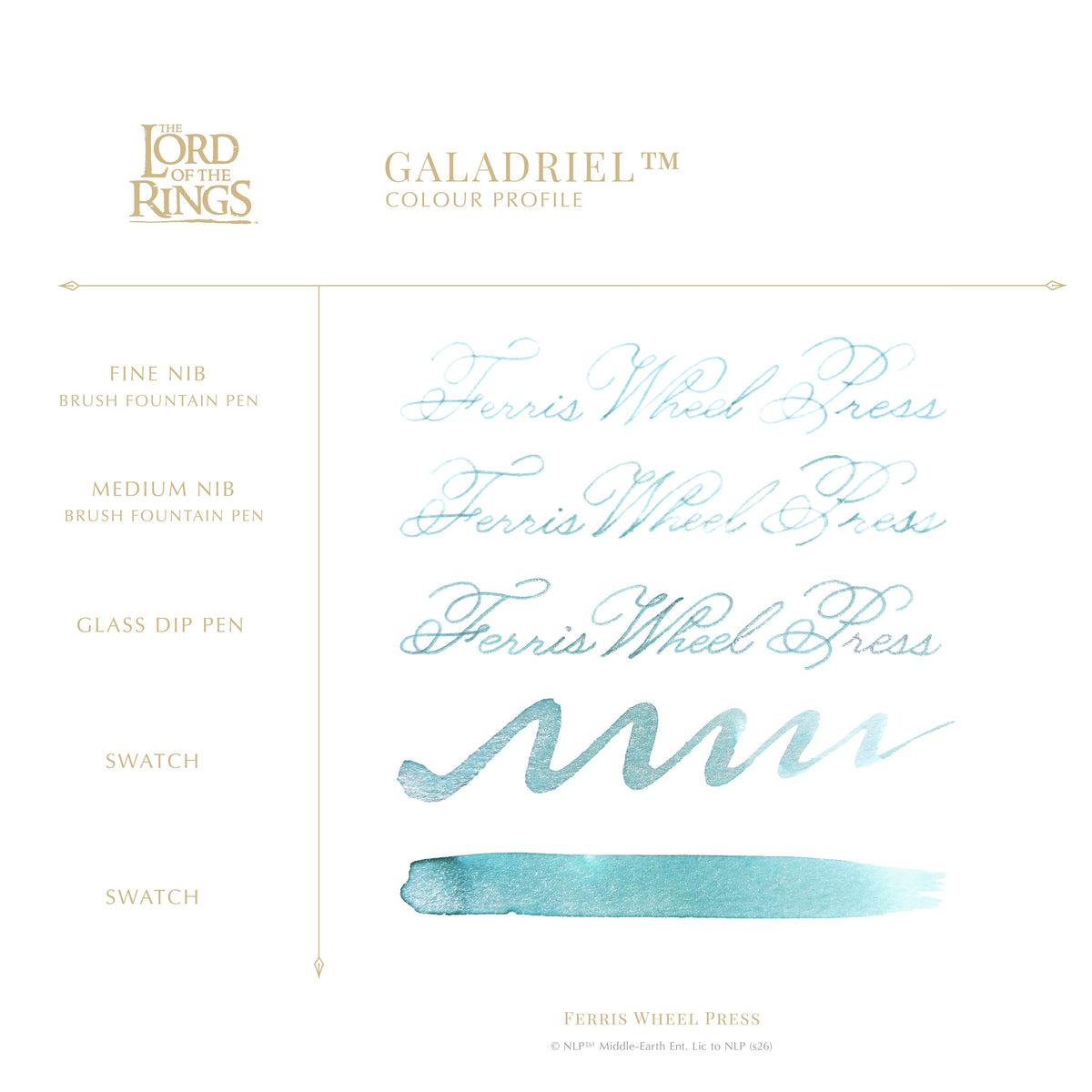 Ferris Wheel Press x The Lord of the Rings Bijou Fountain Pen Set with Ink - Galadriel