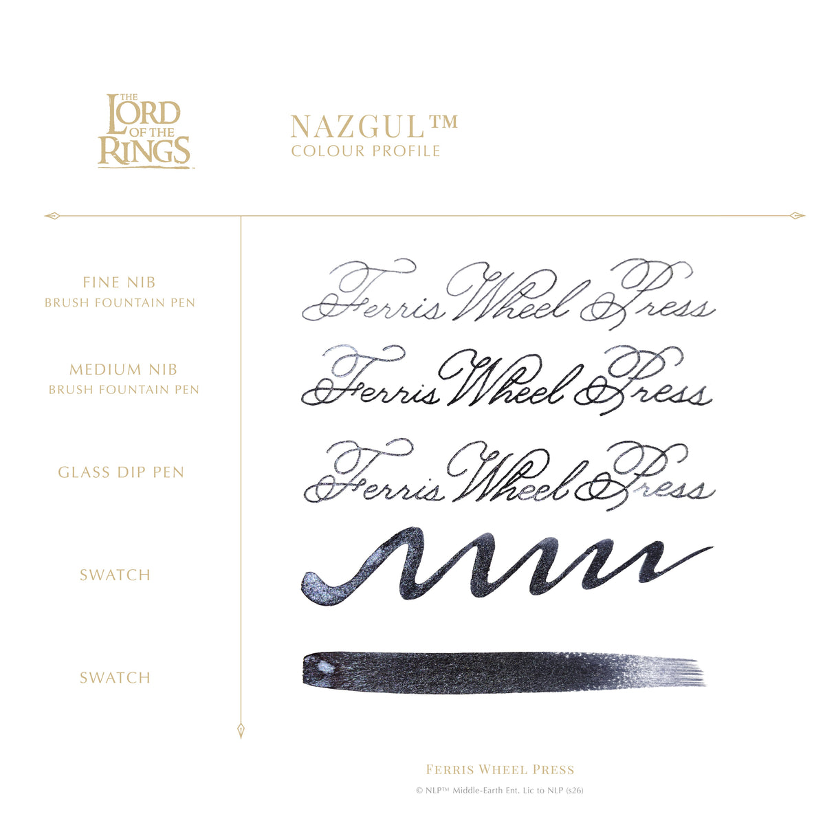 Ferris Wheel Press x The Lord of the Rings 38ml Bottled Ink - Nazgûl Signature Ink