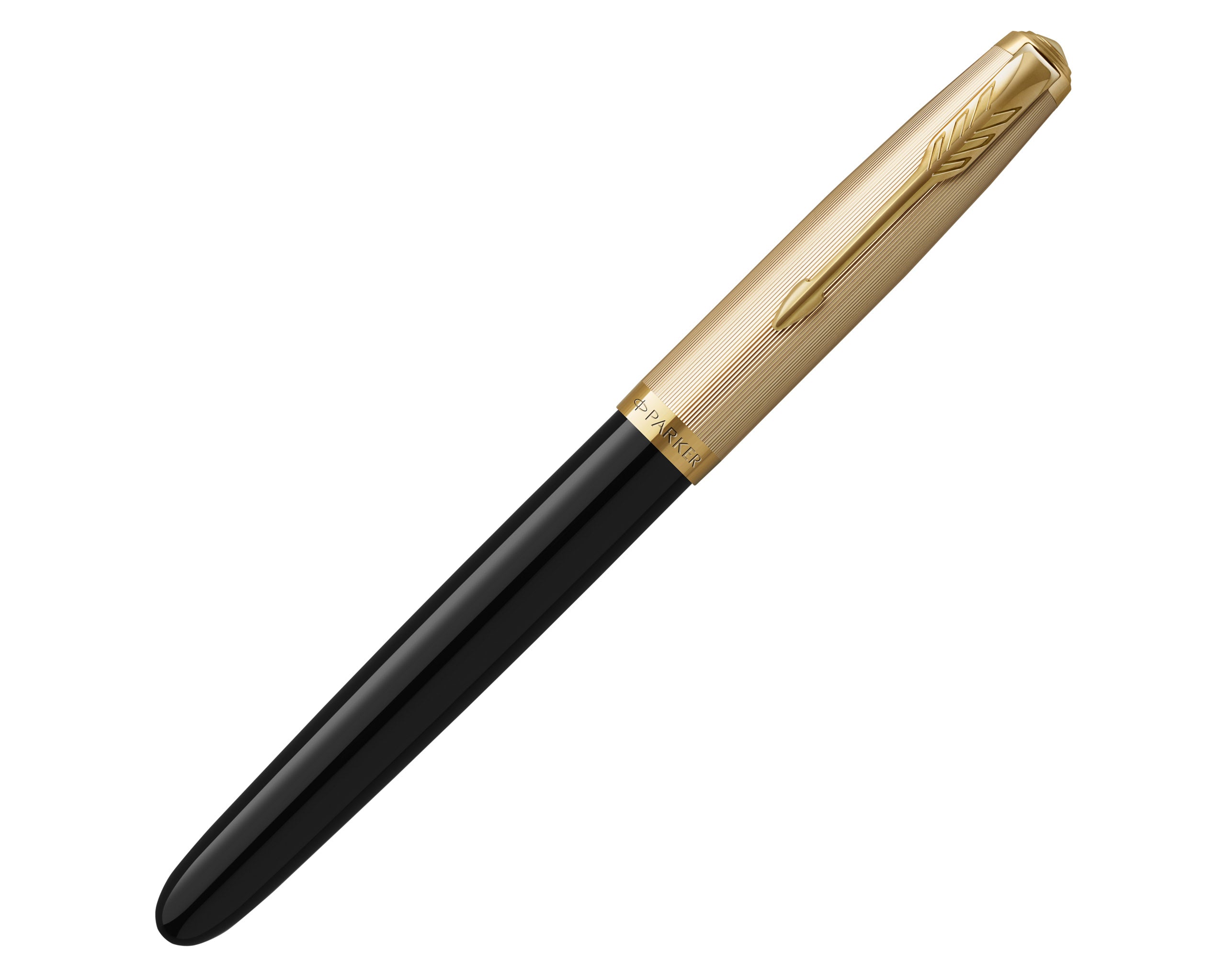 Parker 51 Fountain Pen 18k Nib - Deluxe Black with Gold Trim