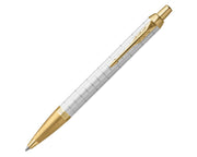 Parker IM Premium Pearl White Ballpoint Pen with Gold Trim