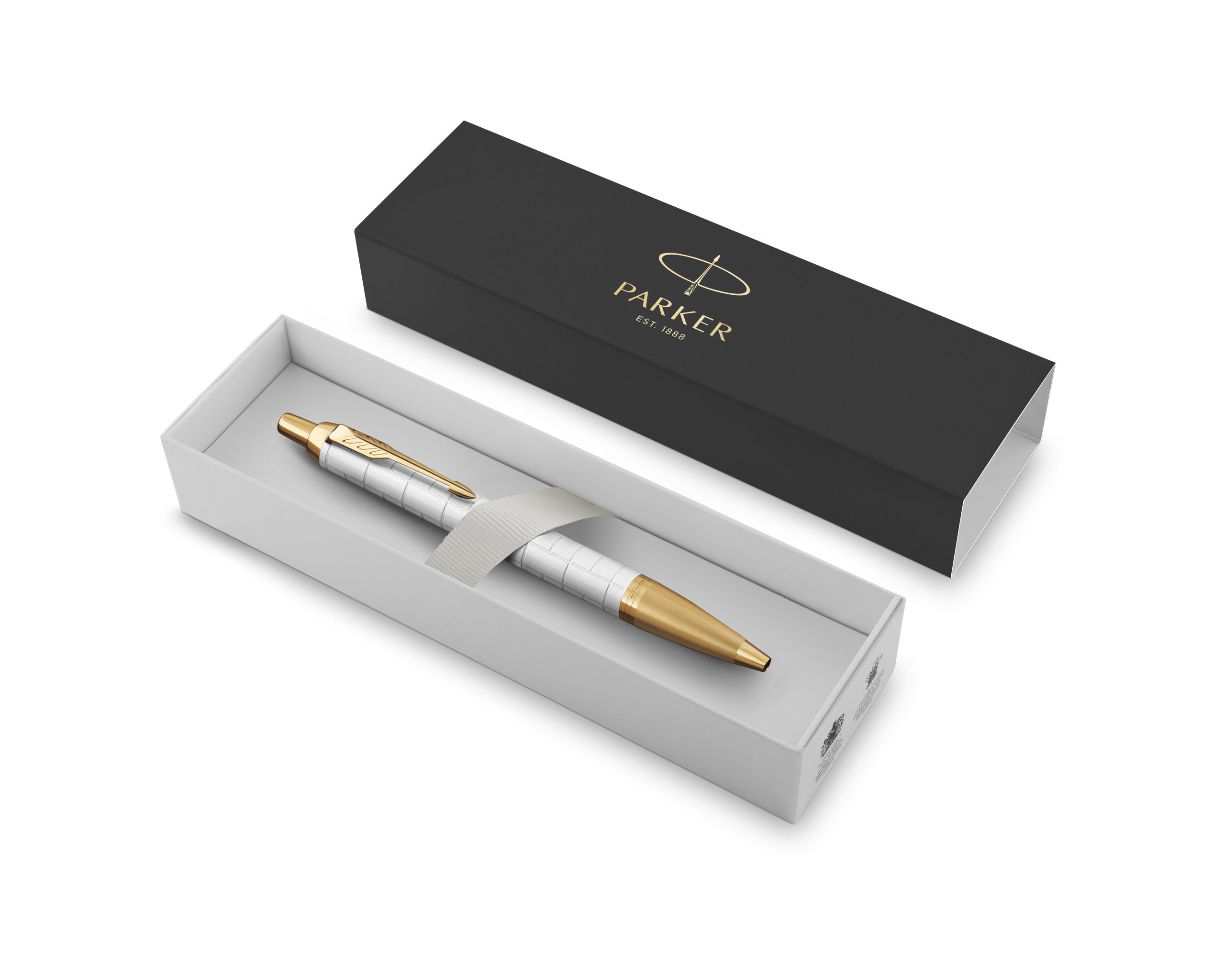 Parker IM Premium Pearl White Ballpoint Pen with Gold Trim
