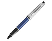 Waterman Expert Deluxe Metallic Rollerball Pen - Blue with Chrome Trim
