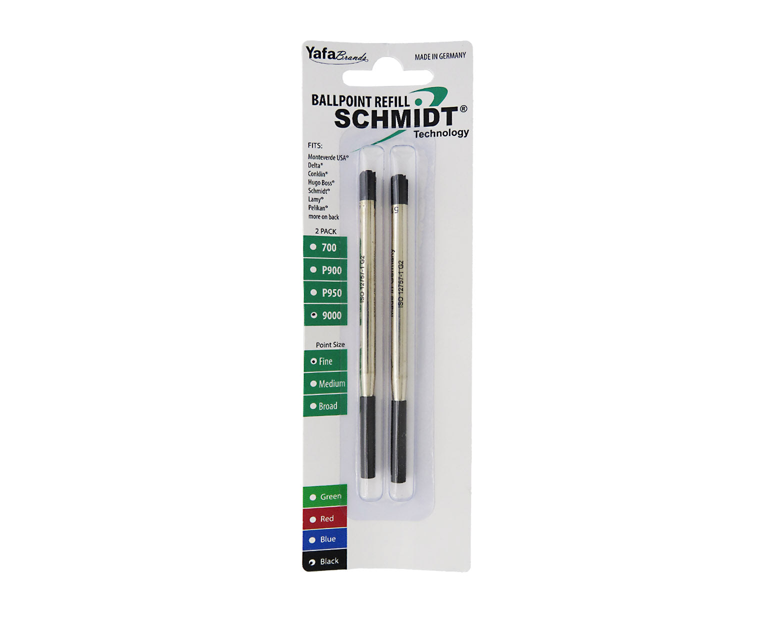 Schmidt Easy Flow 9000 Ballpoint Refill 2 Pack - Black Fine