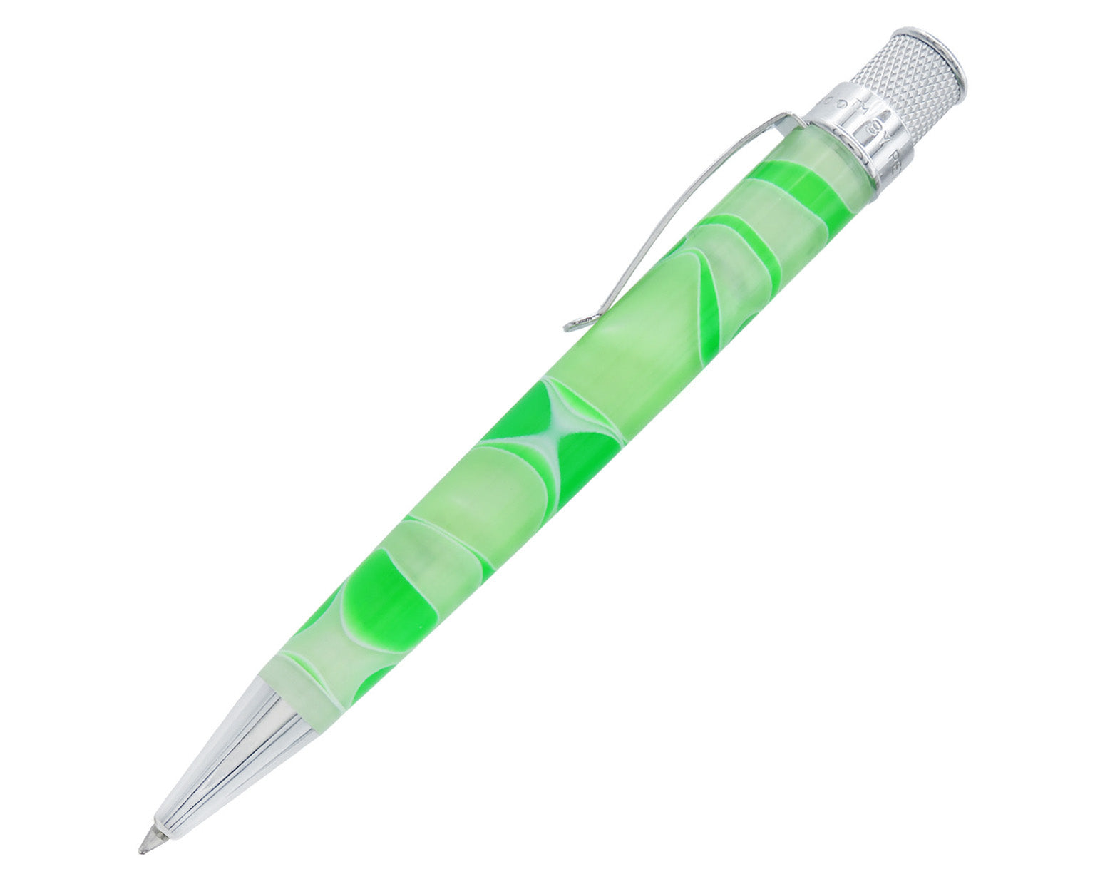 Retro51 Cosmic Swirl Green & White Acrylic Tornado™ Rollerball Pen