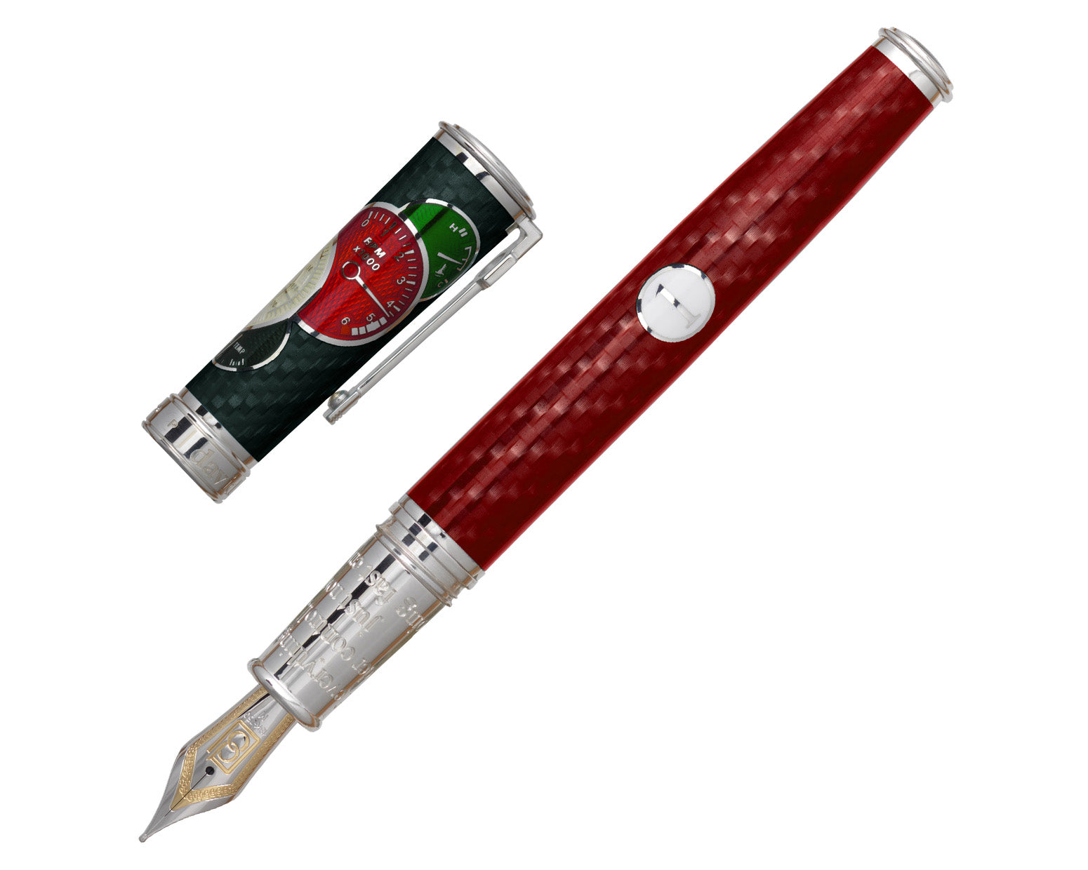 David Oscarson Take it to the Limit Fountain Pen - Carbon Black and Fire Red