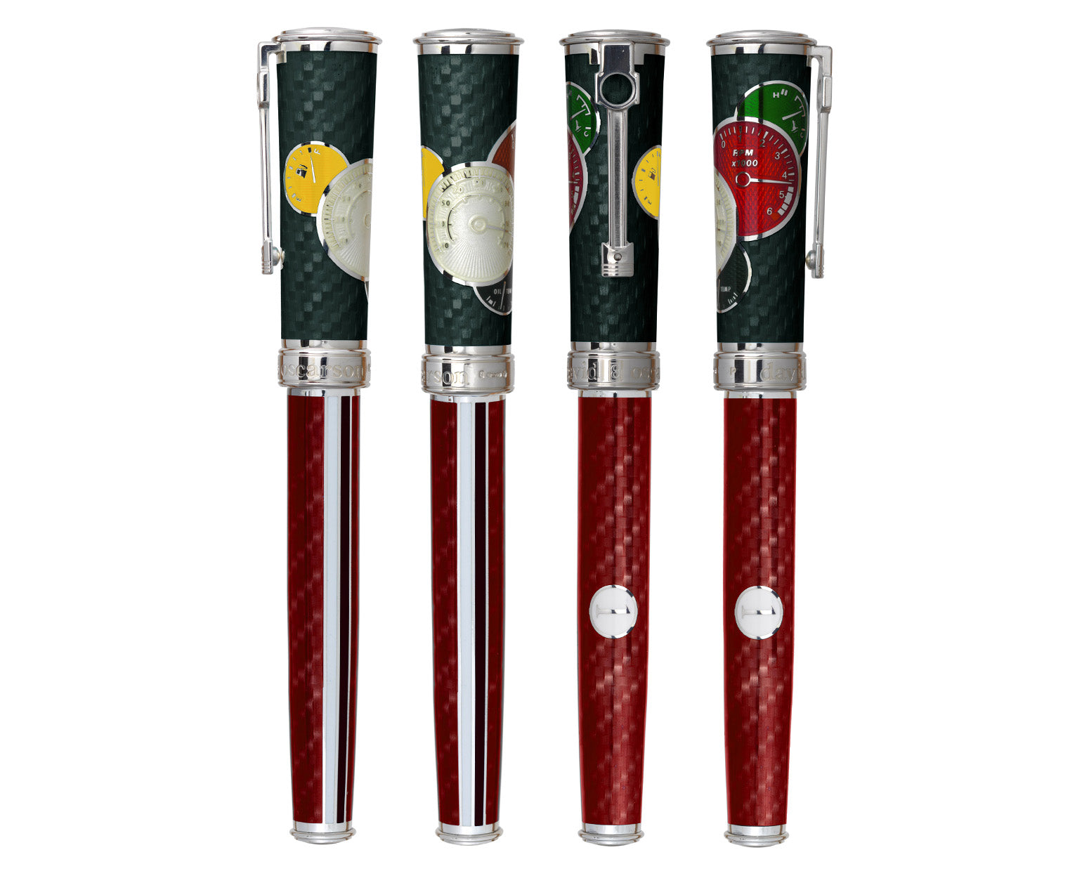 David Oscarson Take it to the Limit Rollerball Pen - Carbon Black and Fire Red