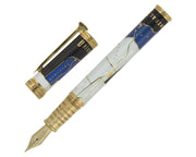 David Oscarson Golden Spike Fountain Pen - Sapphire Blue and Gold