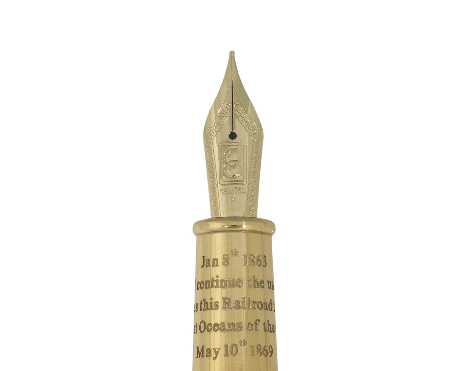 David Oscarson Golden Spike Fountain Pen - Sapphire Blue and Gold