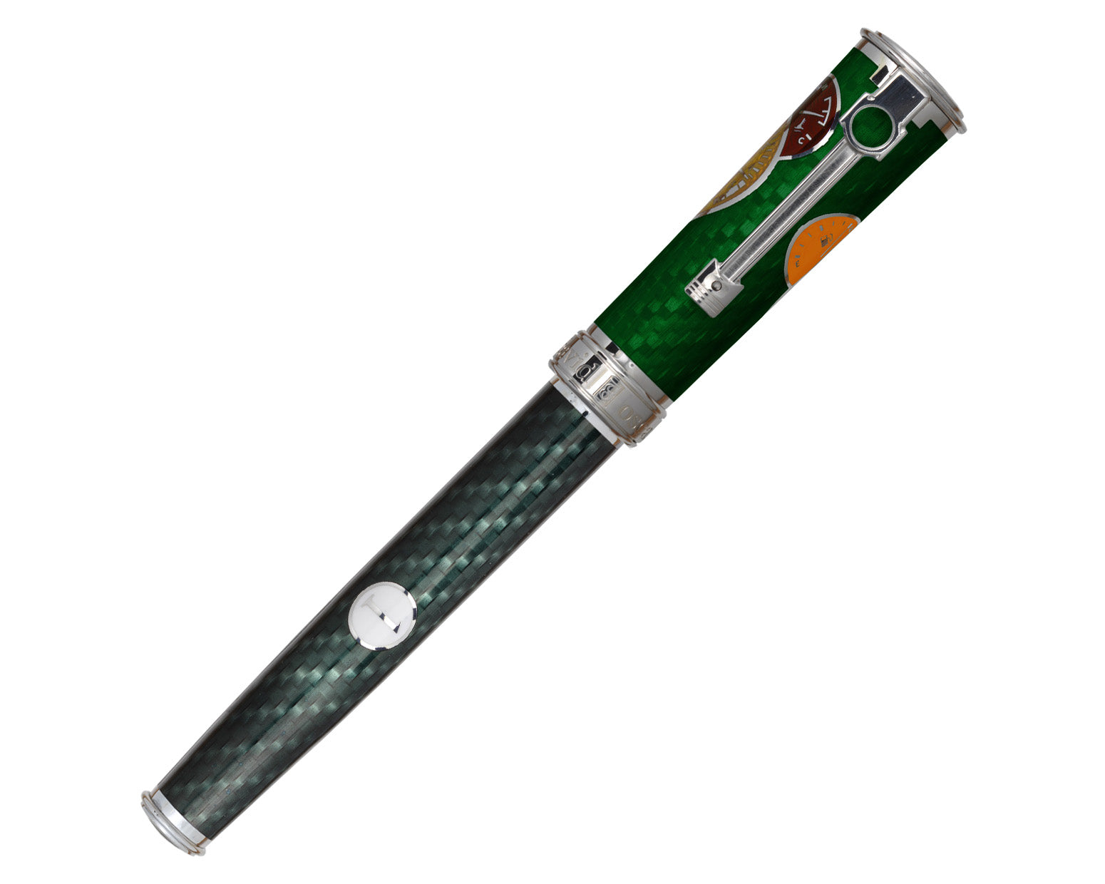David Oscarson Take it to the Limit Rollerball Pen - British Racing Green and Carbon Black