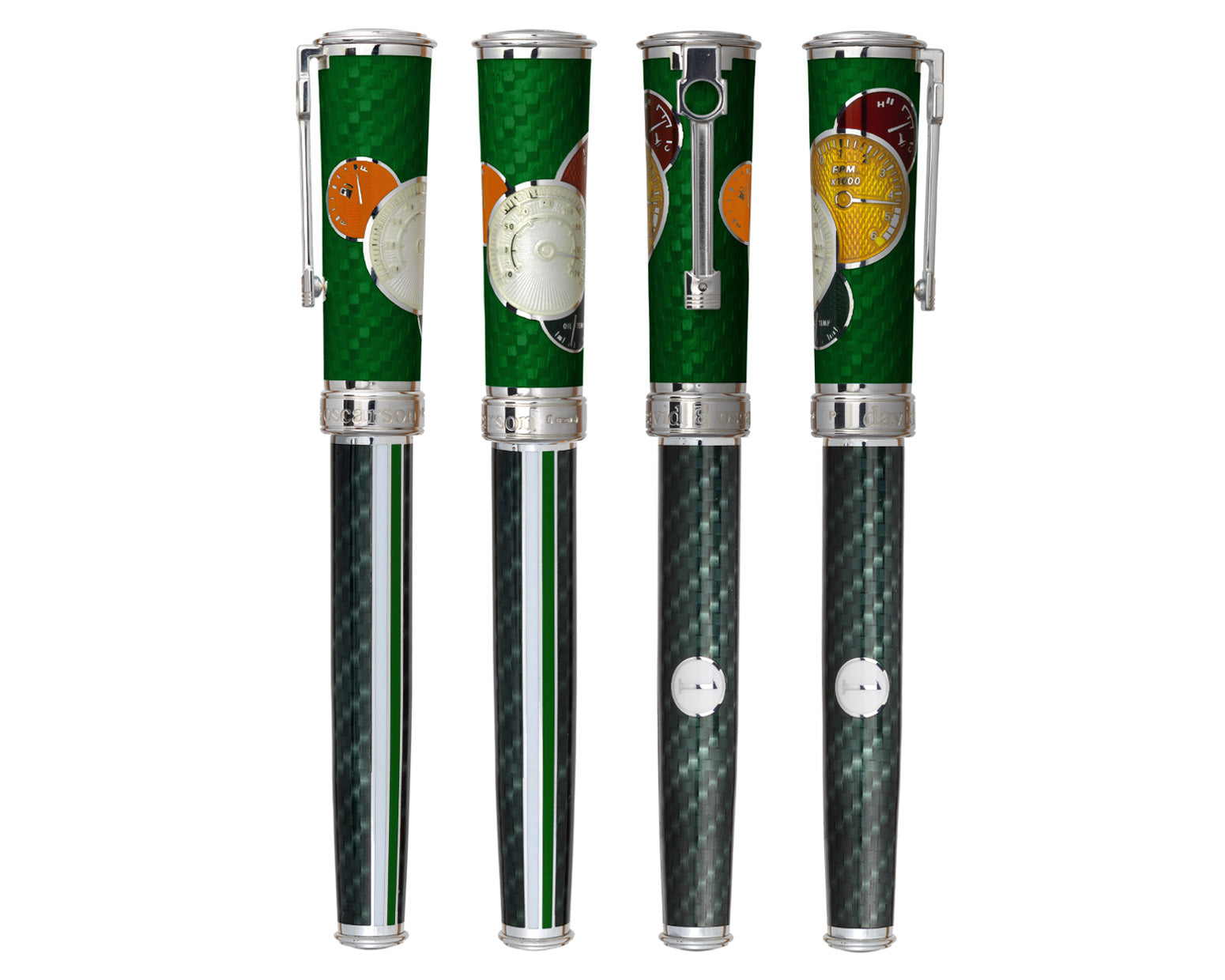 David Oscarson Take it to the Limit Rollerball Pen - British Racing Green and Carbon Black