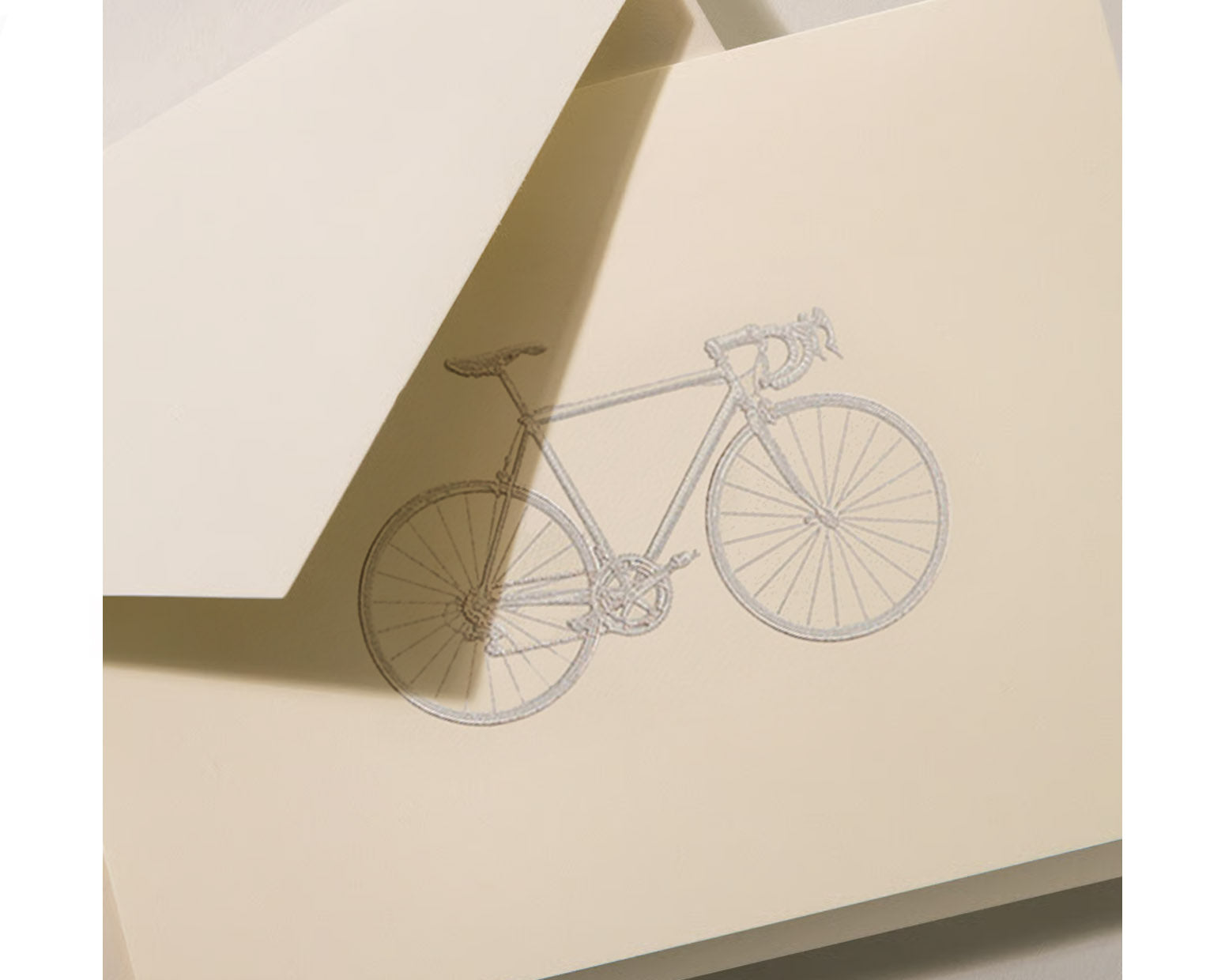 Crane Engraved Racing Bike Notes Set, Ecru - 10 Pack