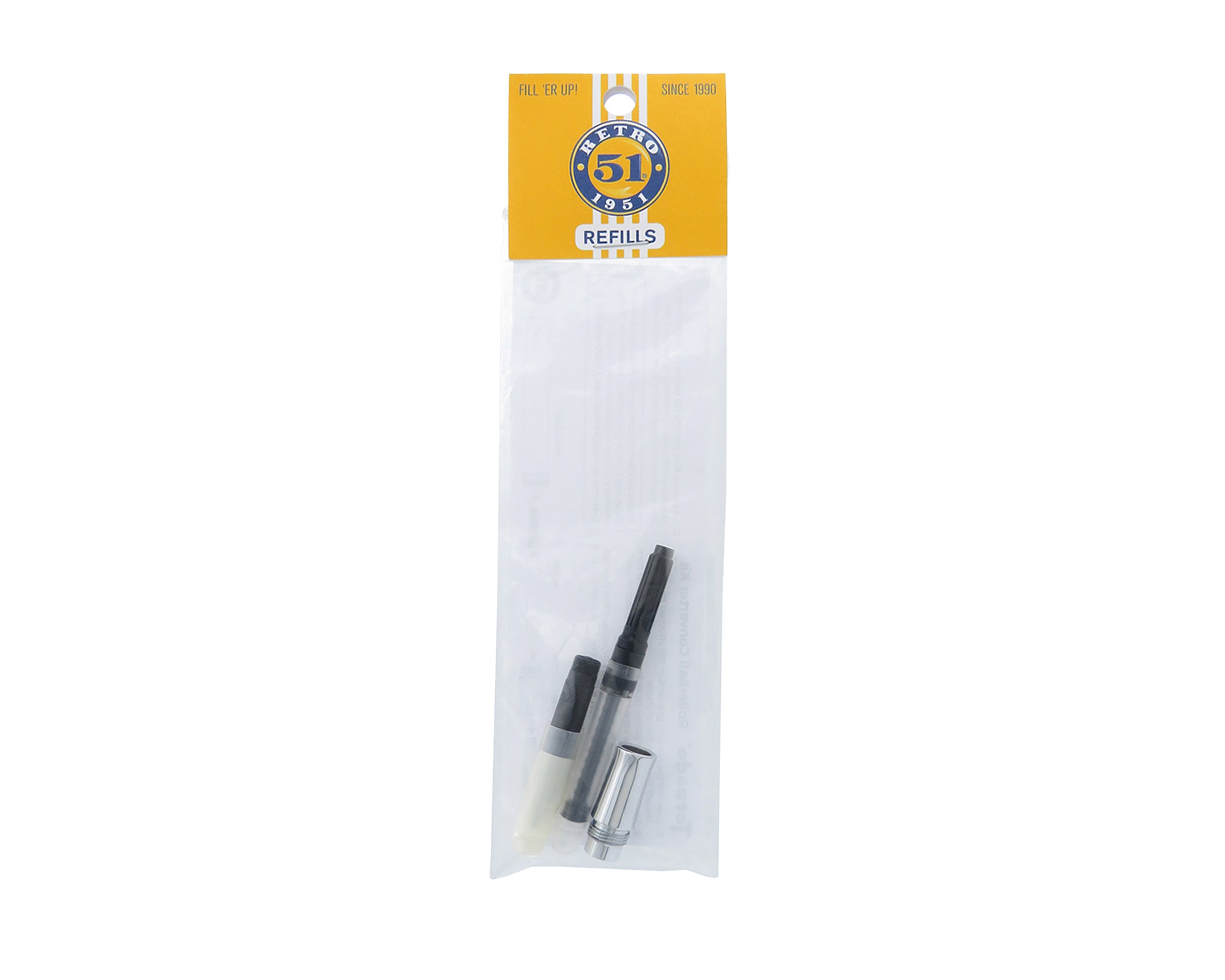 Retro51 Fountain Pen to Rollerball Chrome Converter Kit with Grip Section