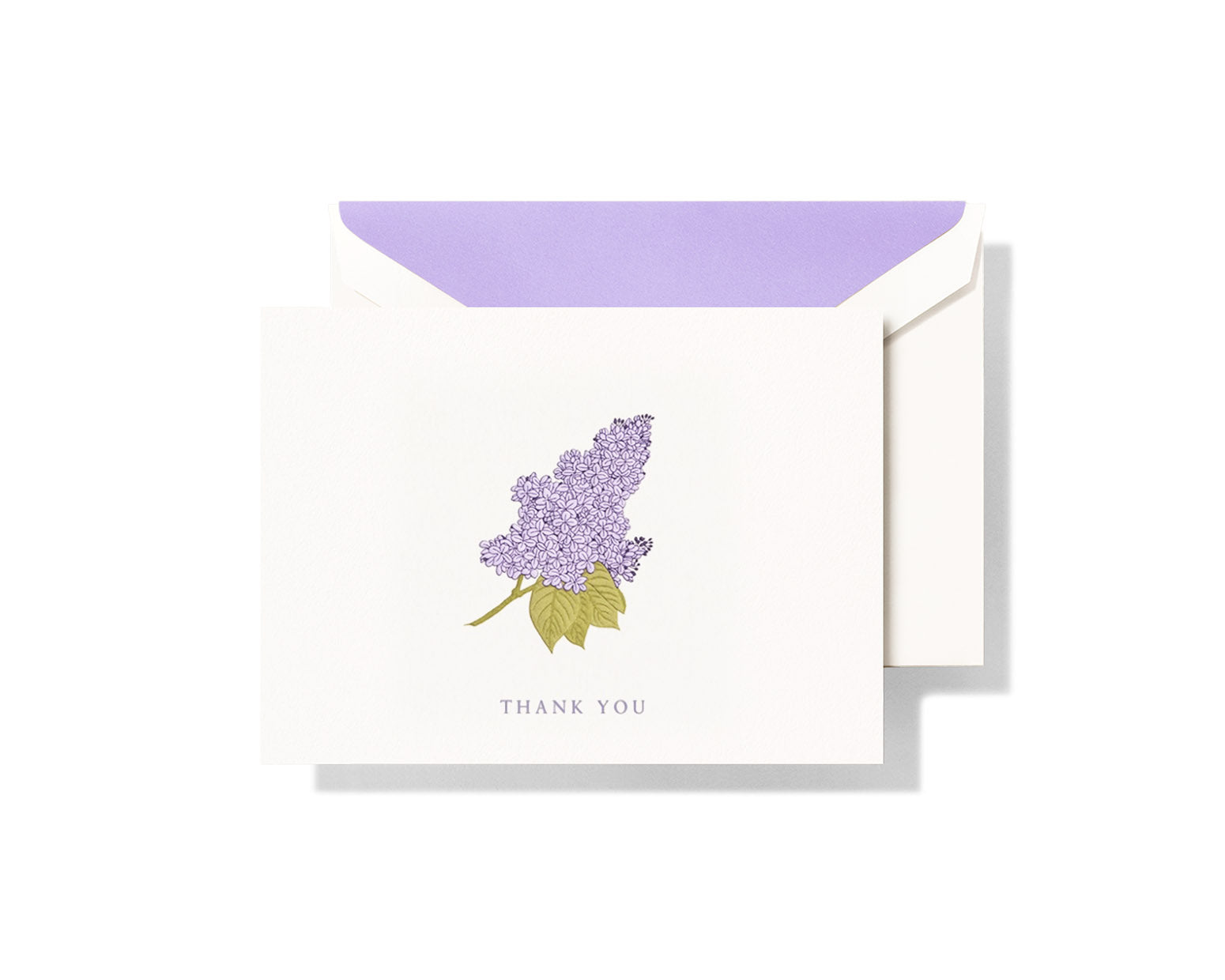 Crane Engraved Lilac Thank You Notes Set, Pearl White - 10 Pack