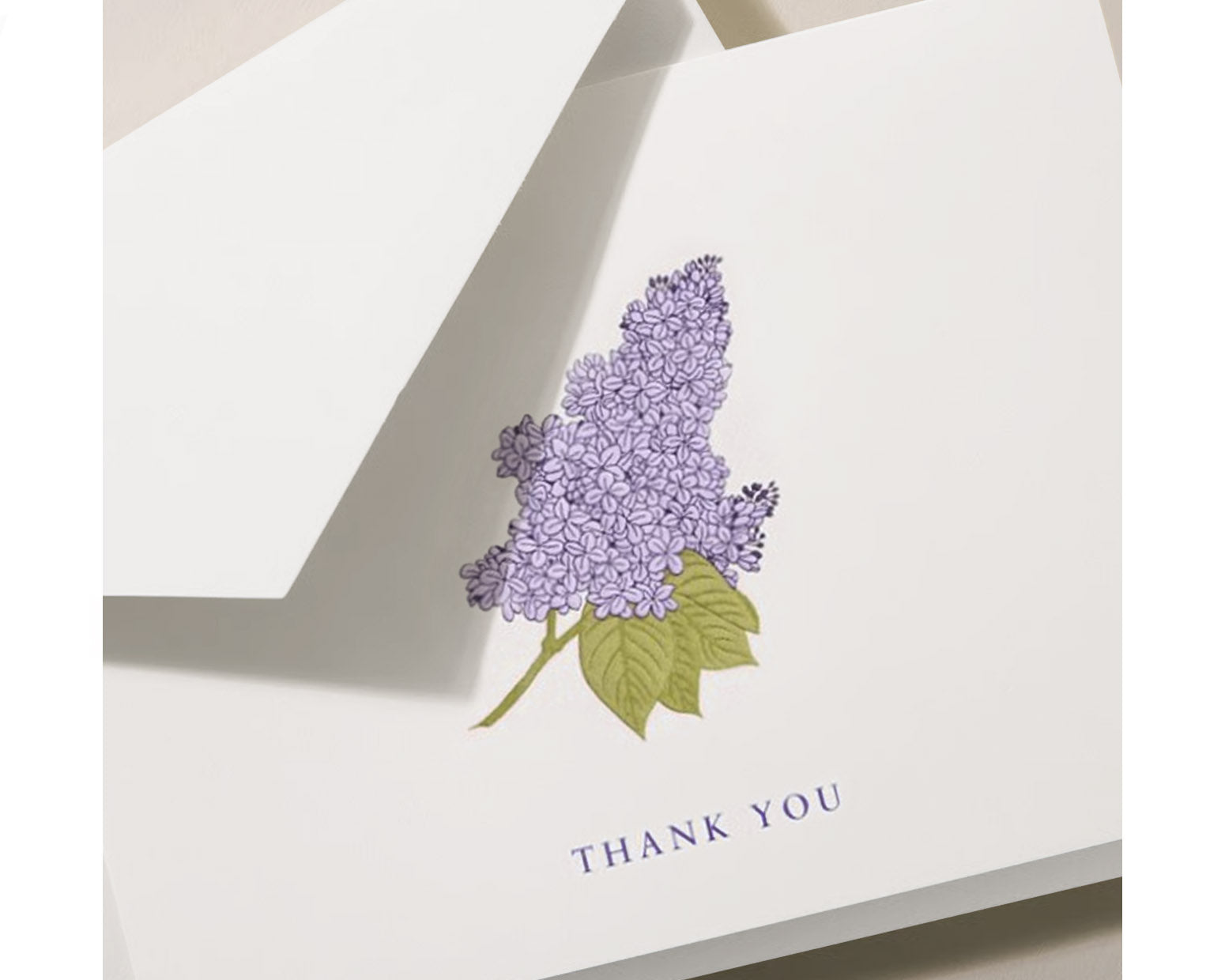 Crane Engraved Lilac Thank You Notes Set, Pearl White - 10 Pack