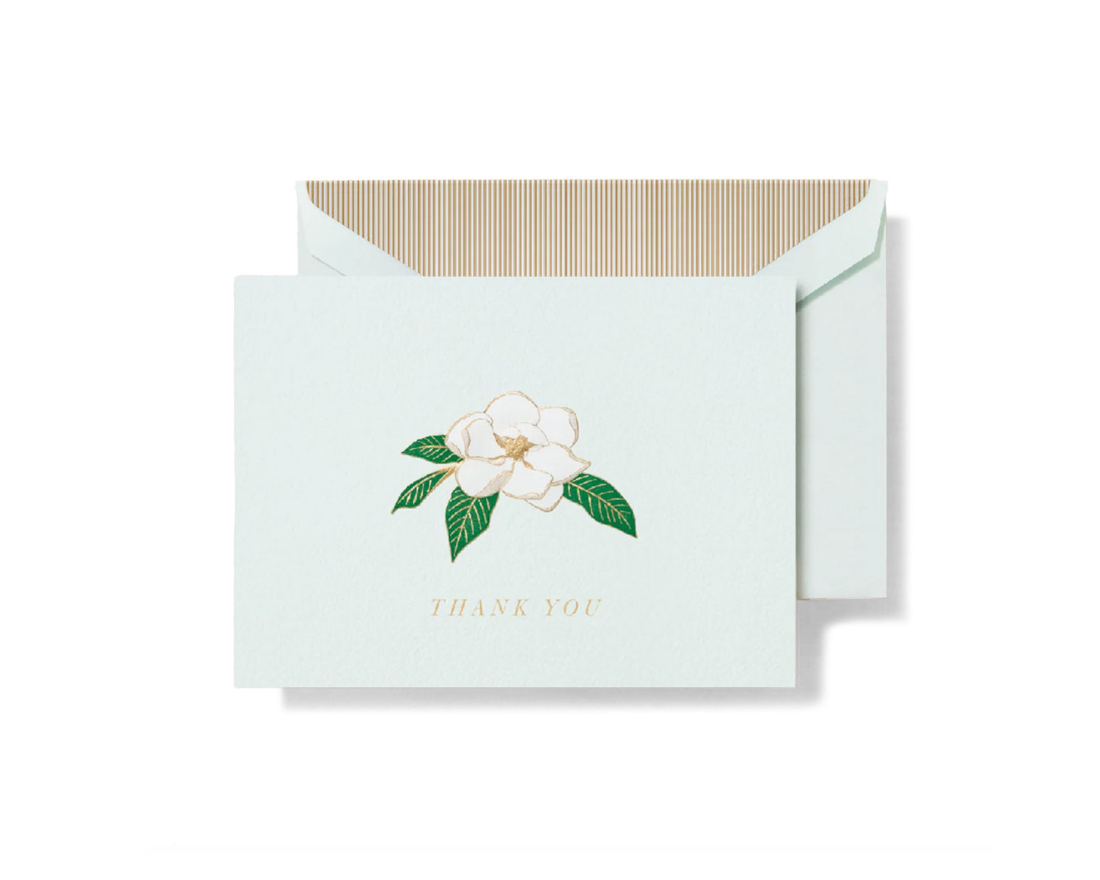 Crane Engraved Magnolia Thank You Notes Set, Blue - 10 Pack