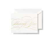 Crane Gold Flourish Thank You Notes Set, Pearl White - 10 Pack