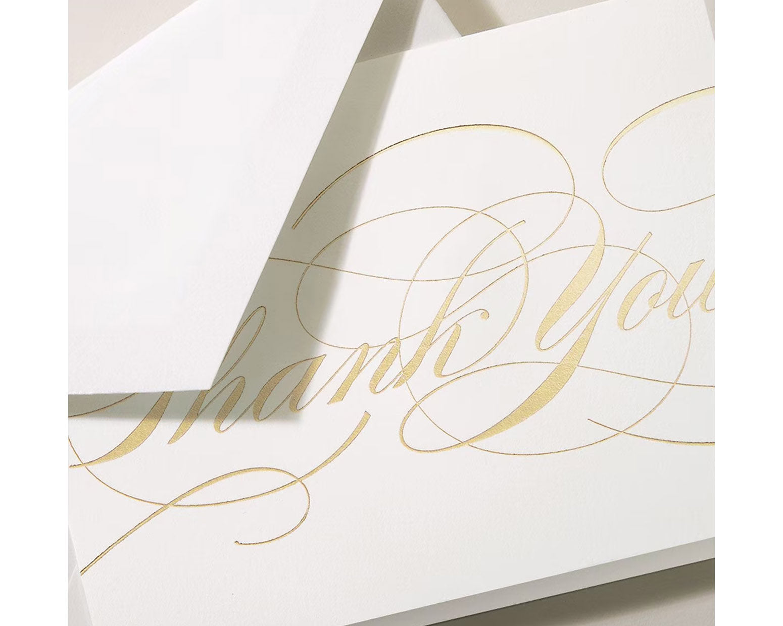 Crane Gold Flourish Thank You Notes Set, Pearl White - 10 Pack