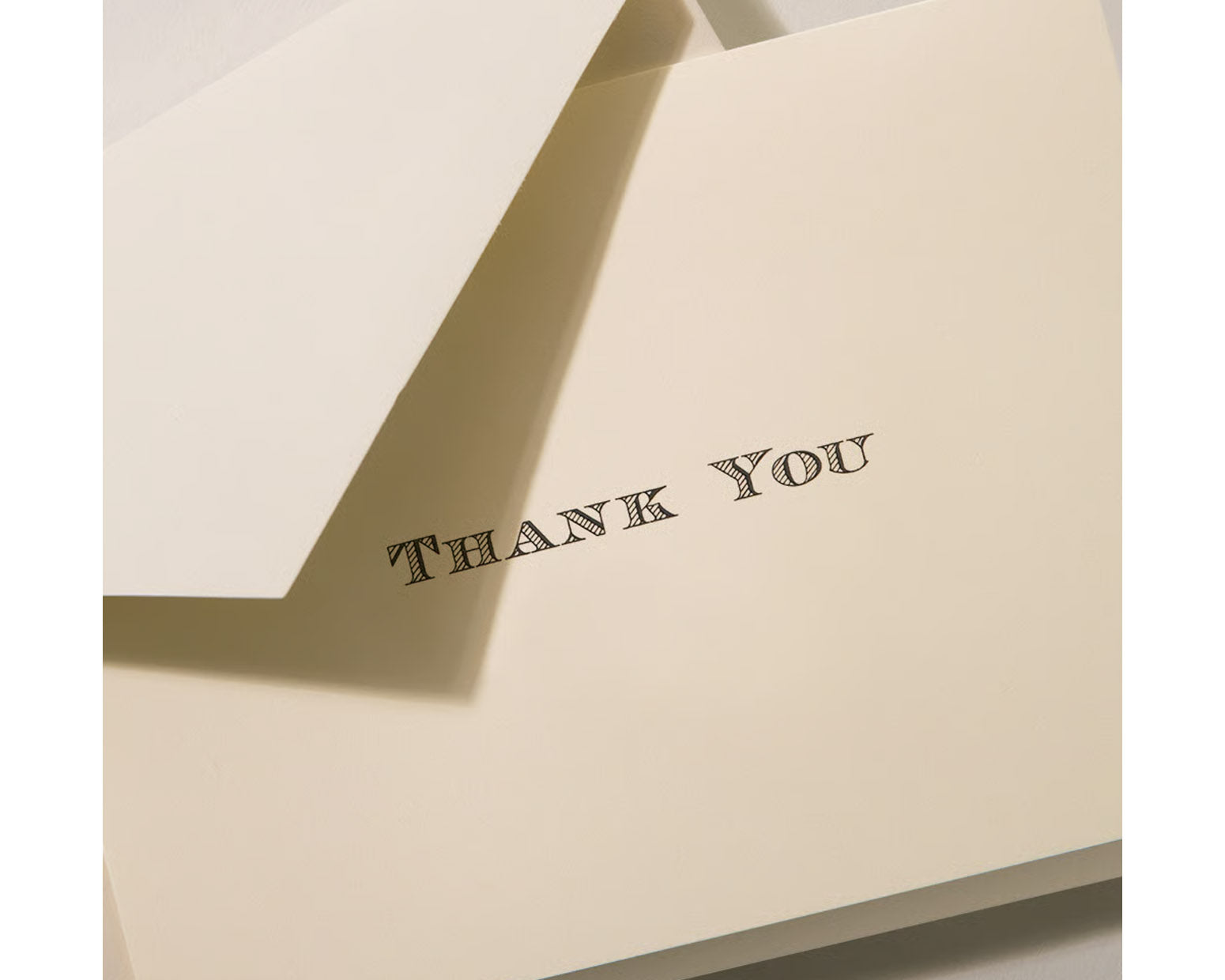 Crane Black Engraved Thank You Notes Set, Ecru - 10 Pack