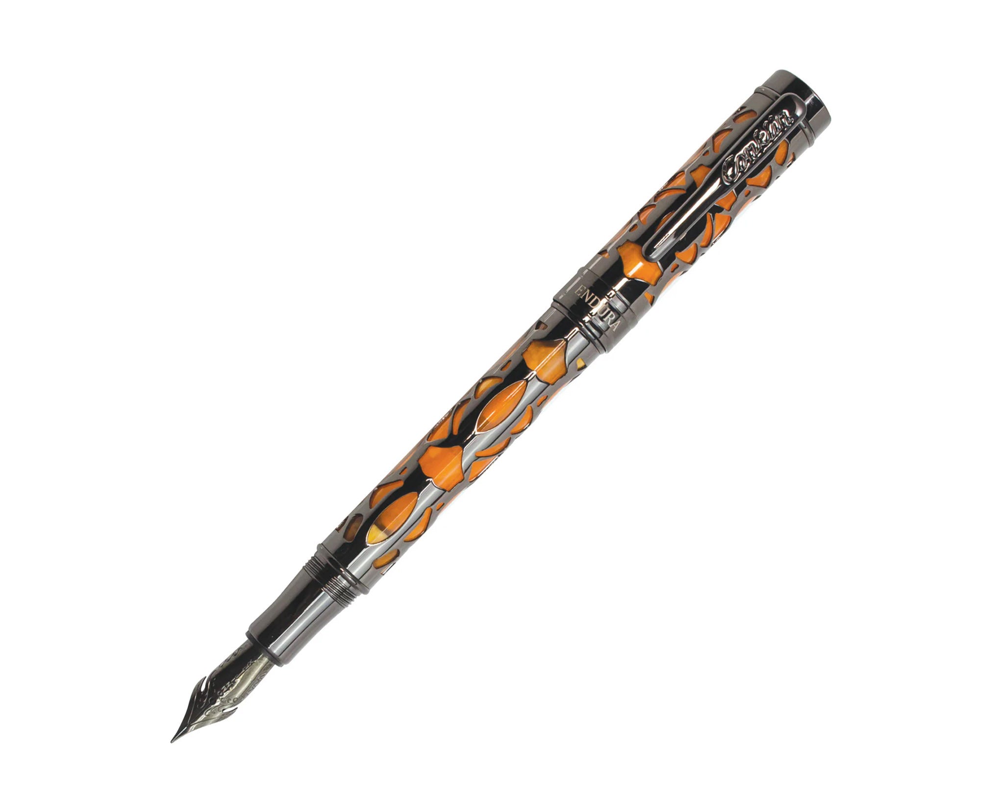 Conklin Endura Deco Crest Fountain Pen - Orange