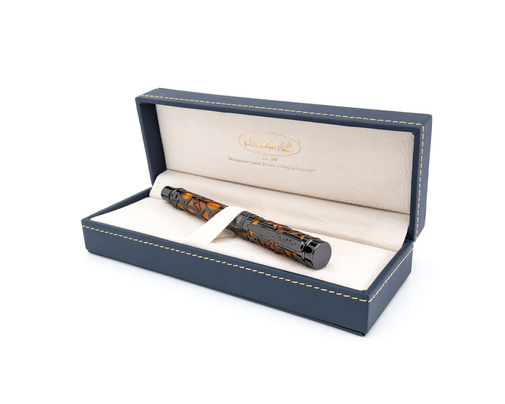 Conklin Endura Deco Crest Fountain Pen - Orange