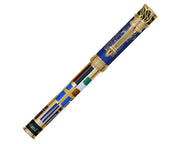 David Oscarson Ellis Island Rollerball Pen - Sapphire with Gold Vermeil