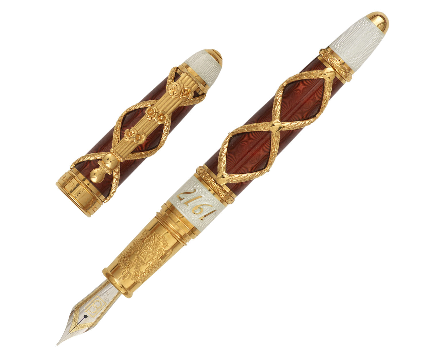 David Oscarson Russian Imperial Fountain Pen - Ruby with Gold Vermeil