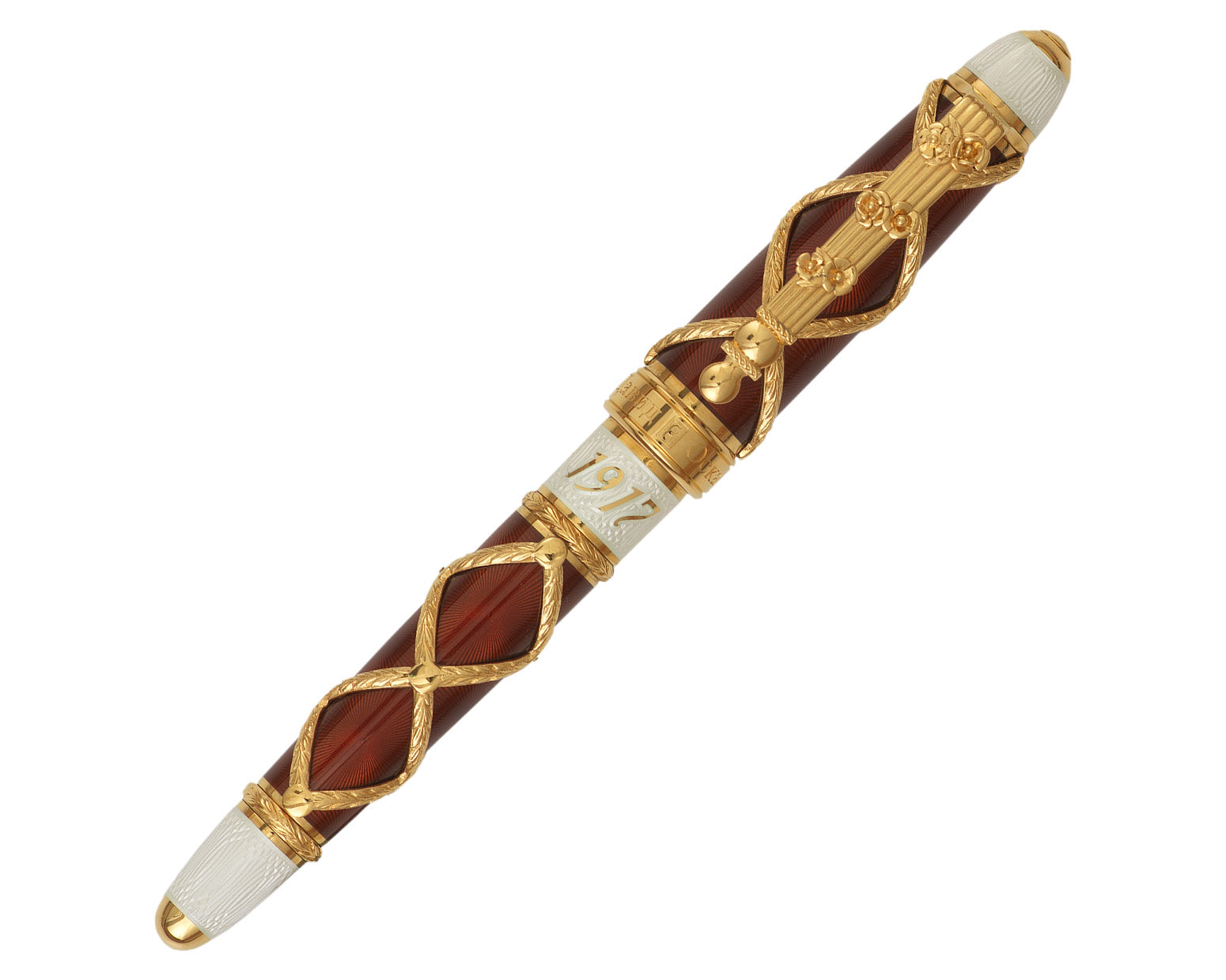 David Oscarson Russian Imperial Fountain Pen - Ruby with Gold Vermeil