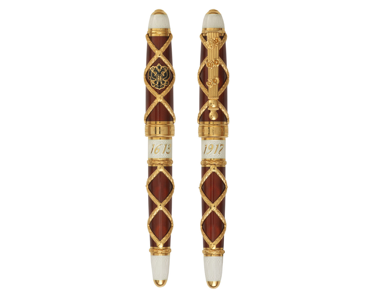 David Oscarson Russian Imperial Fountain Pen - Ruby with Gold Vermeil