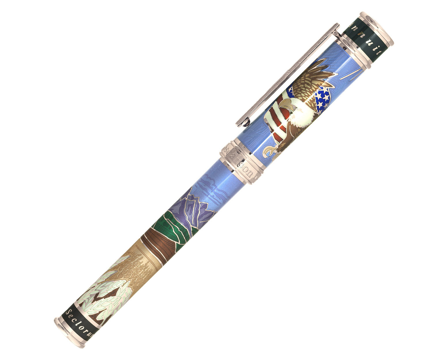 David Oscarson America The Beautiful Rollerball Pen - Azure Blue