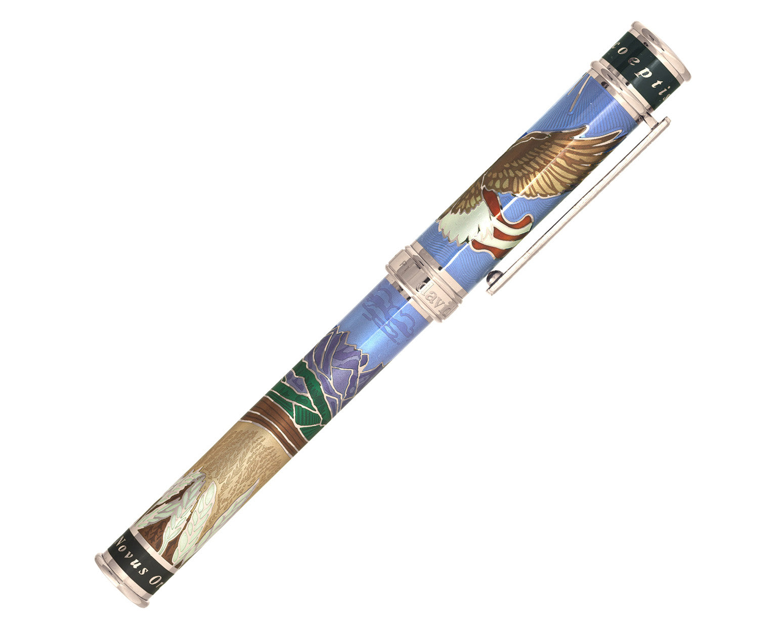 David Oscarson America The Beautiful Rollerball Pen - Azure Blue