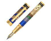David Oscarson America The Beautiful Fountain Pen - Sapphire Blue with Gold Vermeil