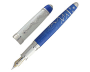David Oscarson Raoul Wallenberg Fountain Pen - Blue Barrel with White Cap