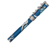 David Oscarson Sea Turtle Rollerball Pen - Ocean Blue with Silver