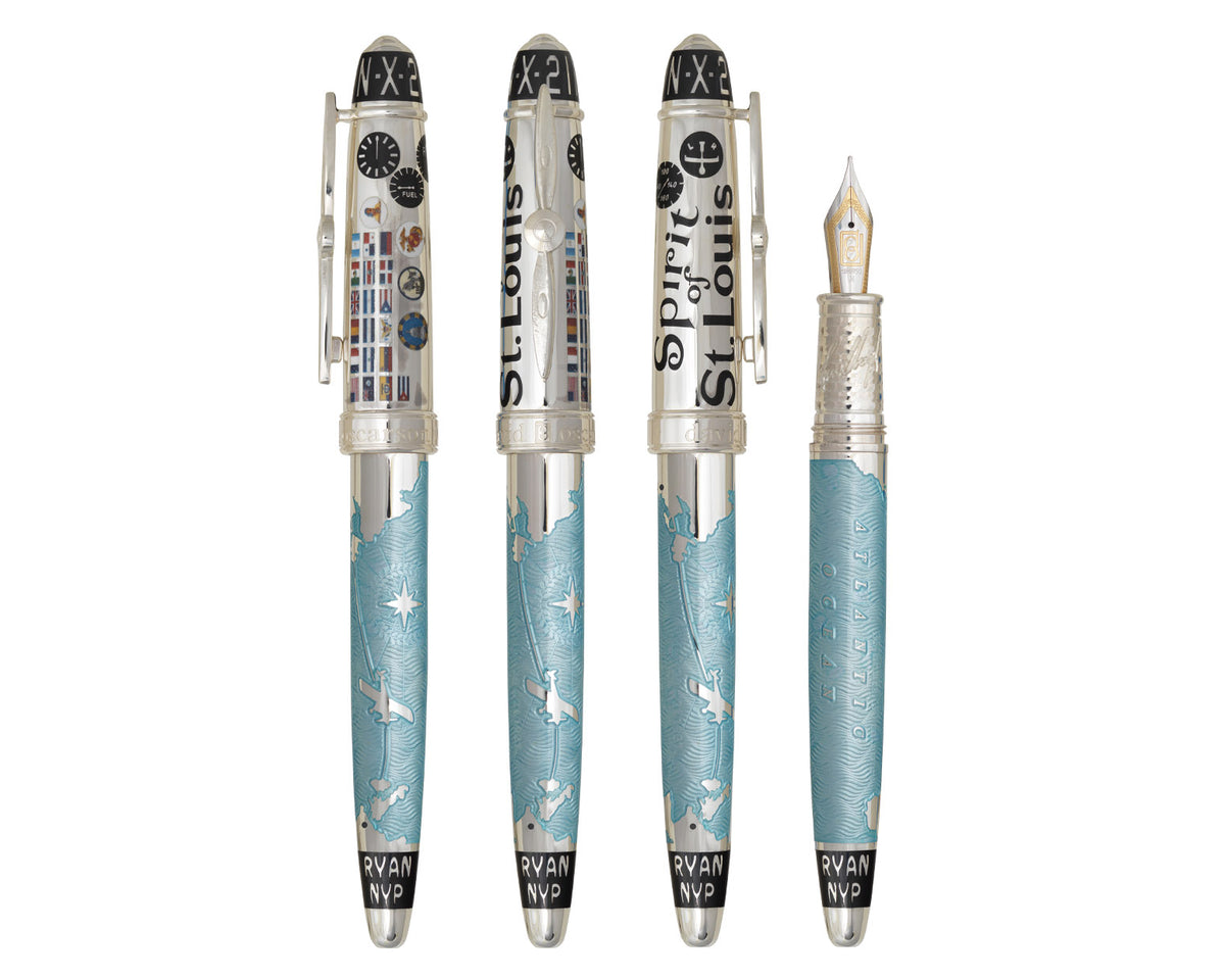 David Oscarson Spirit of St. Louis Fountain Pen - Azure Blue