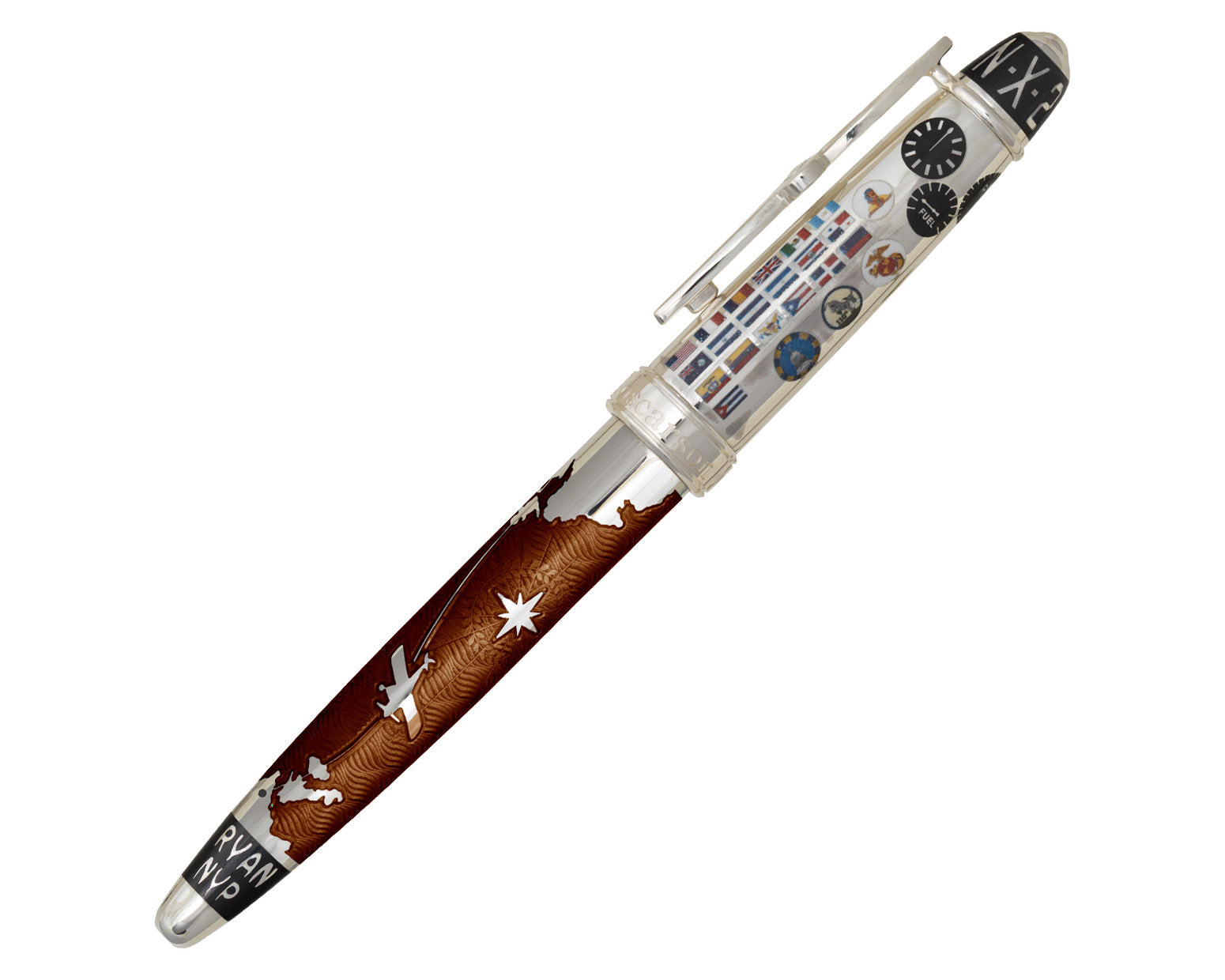 David Oscarson Spirit of St. Louis Rollerball Pen - Liquid Coffee