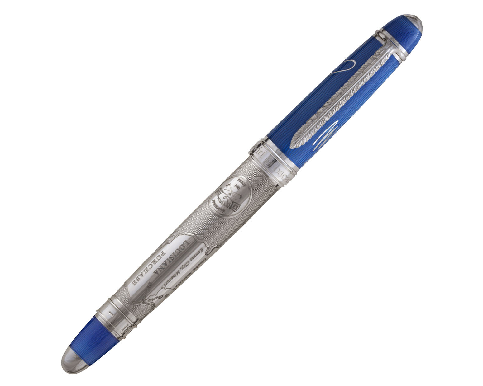 David Oscarson William Clark Rollerball Pen - Sapphire Blue Hard Enamel