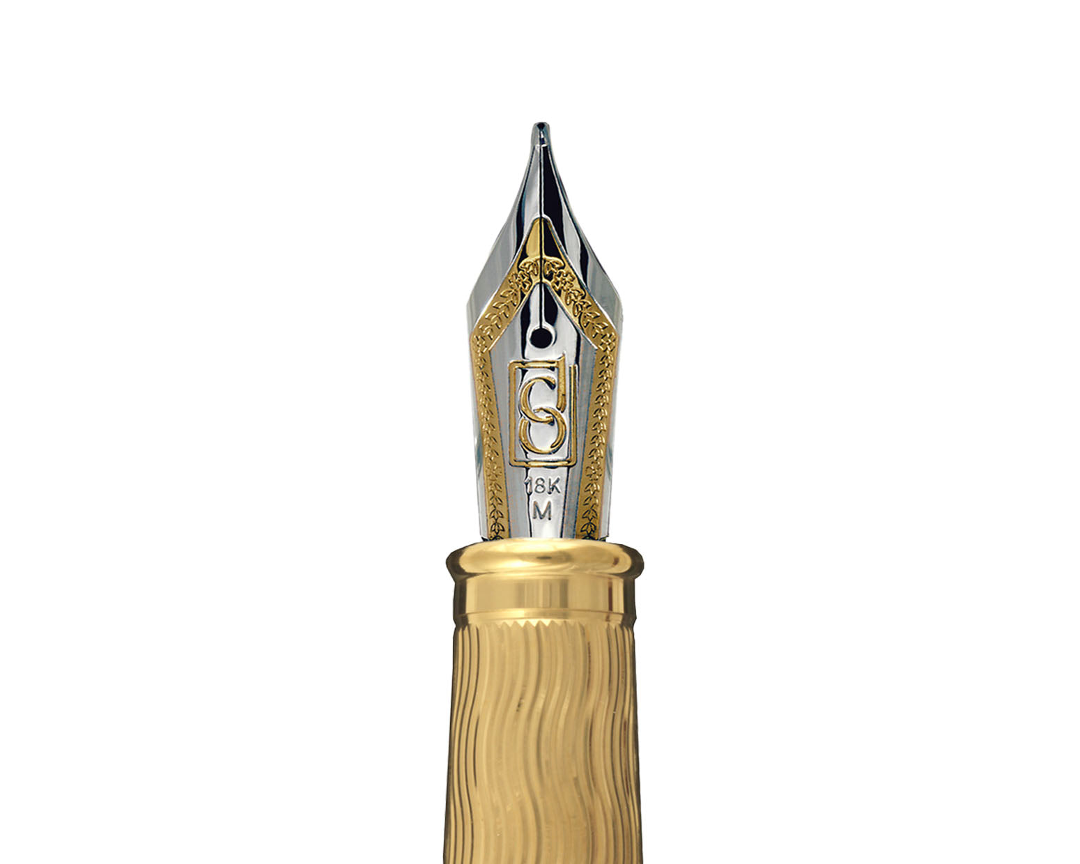 David Oscarson Meriwether Lewis Fountain Pen - Ruby Red Hard Enamel with Gold Vermeil