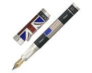 David Oscarson Magna Carta Fountain Pen - Translucent Black, Red, White and Blue Hard Enamel