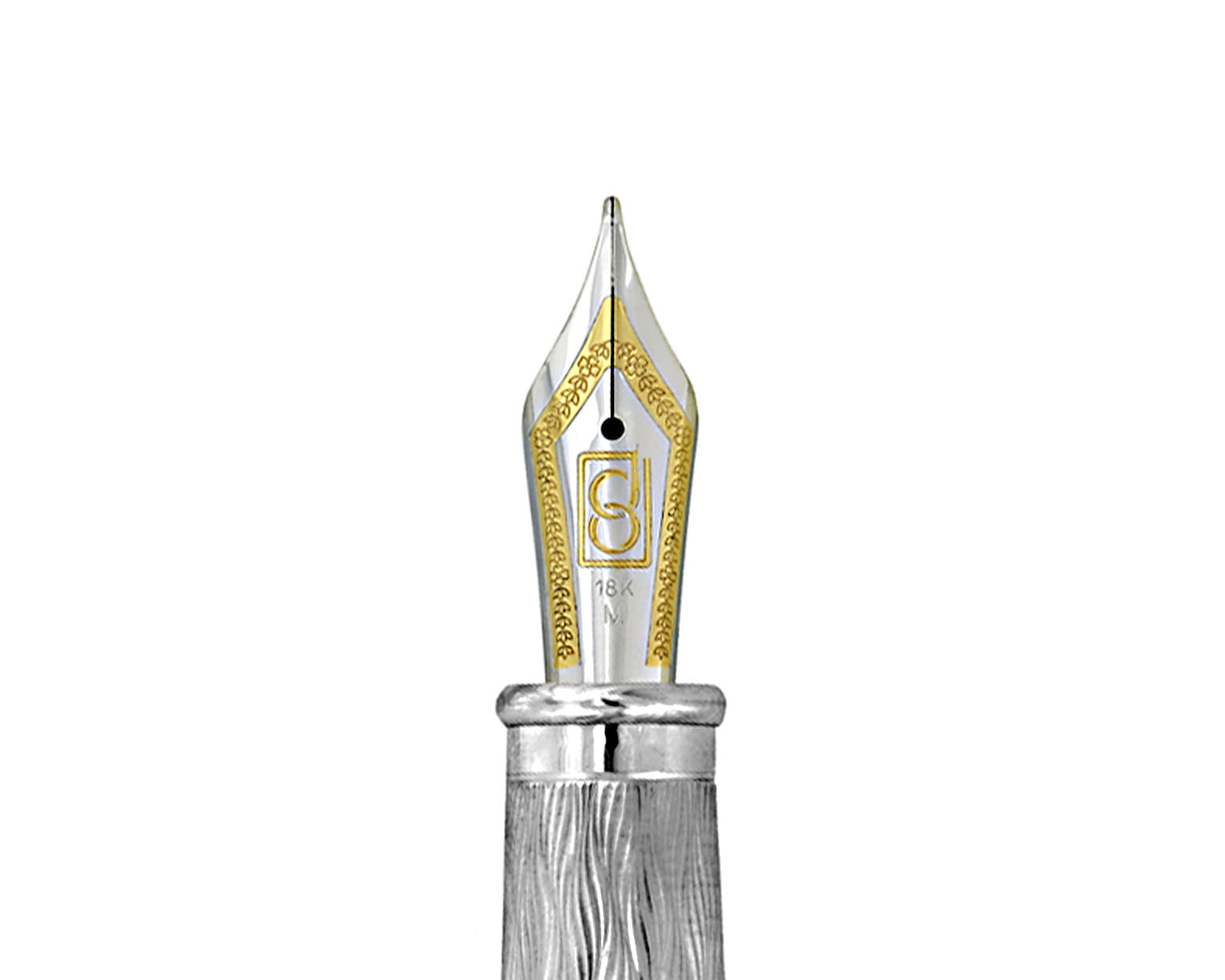 David Oscarson Tree Of Life Fountain Pen - White with Orange and Green