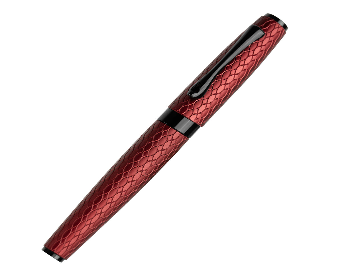 Diplomat Cobra Burgundy Red Guilloche Rollerball Pen