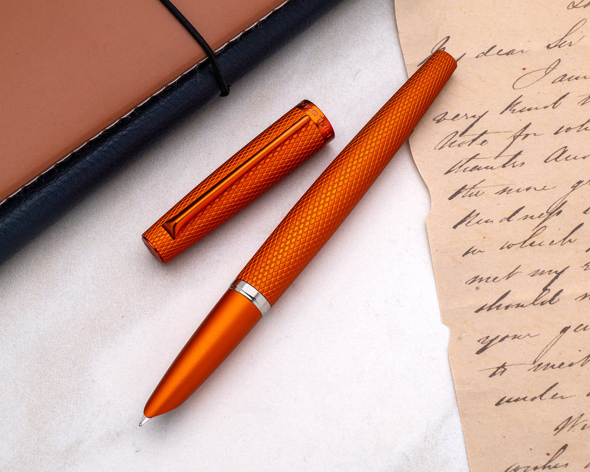 Diplomat Viper Orange Guilloche Fountain Pen