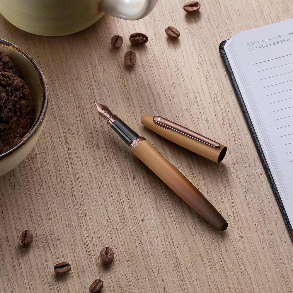Sheaffer VFM Coffee Edition Matte Brown Fountain Pen with Regal Brown PVD Trim