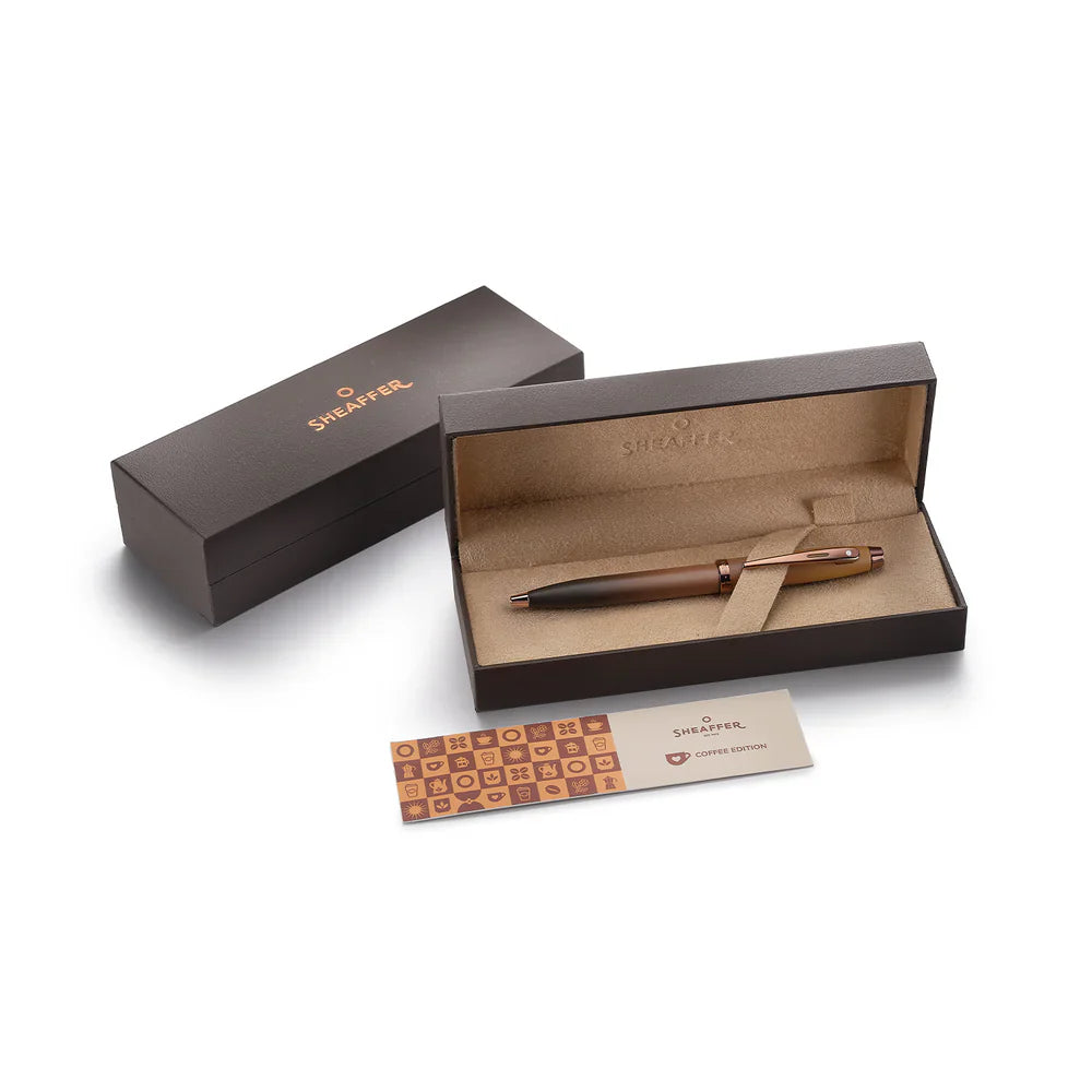 Sheaffer 100 Coffee Edition Matte Brown Ballpoint Pen with Regal Brown PVD Trims