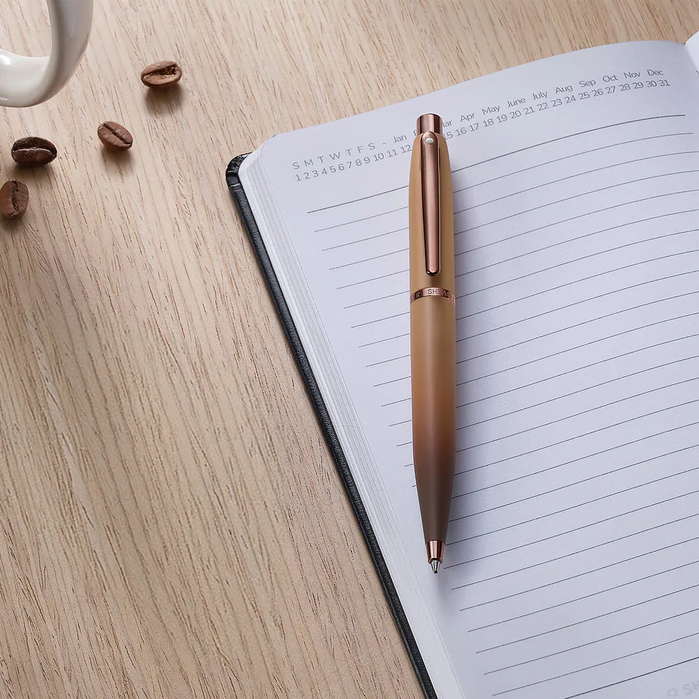 Sheaffer VFM Coffee Edition Matte Brown Ballpoint Pen with Regal Brown PVD Trim