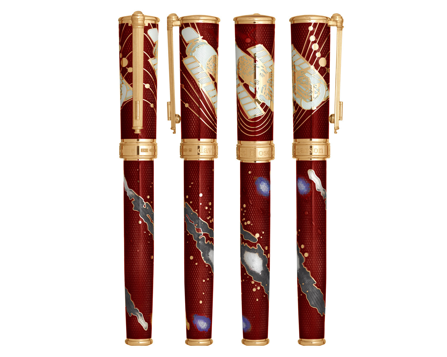 David Oscarson Edwin Hubble Rollerball Pen - Infrared with Gold Vermeil