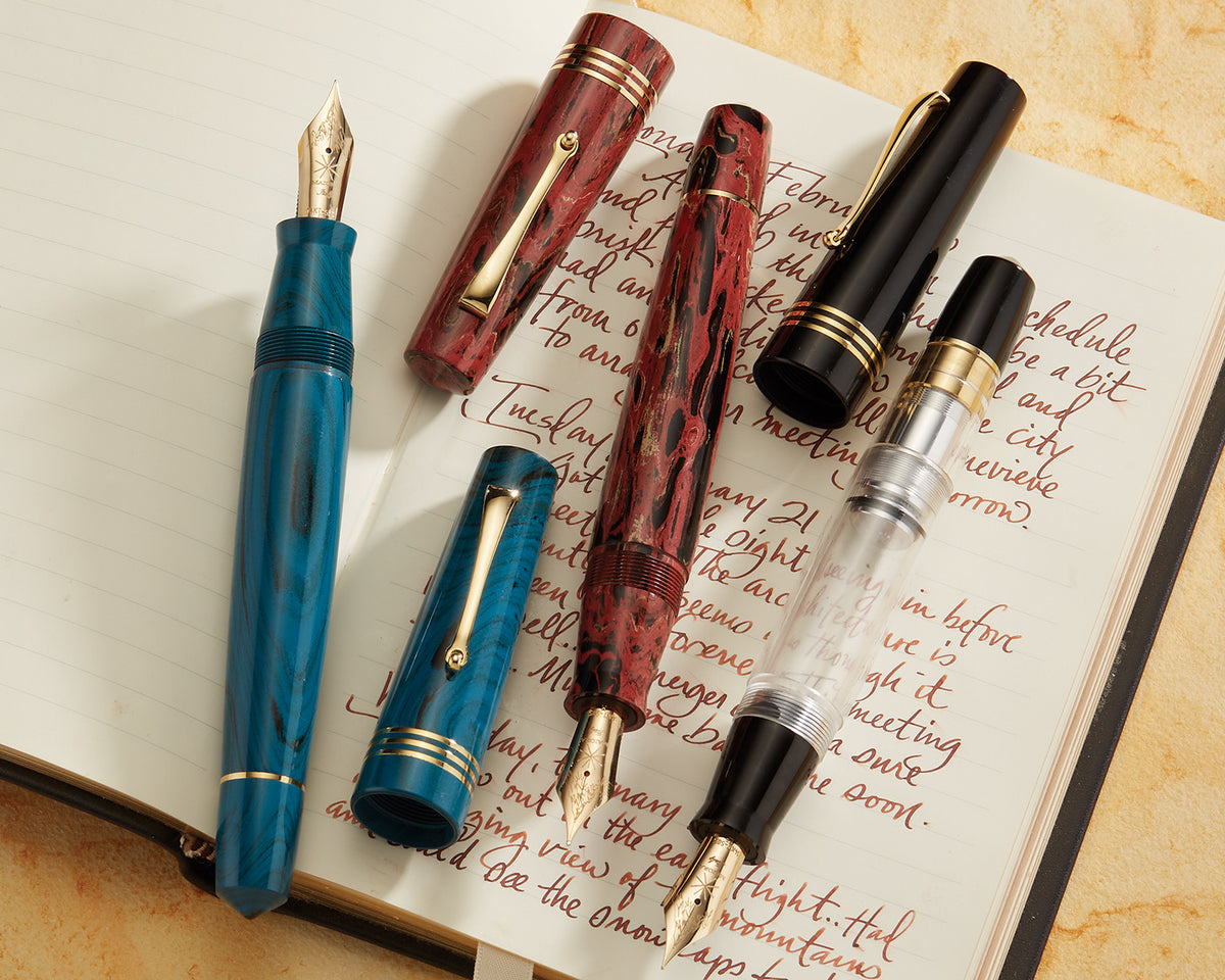Maiora Everest Ebonite Vulcania Red Fountain Pen